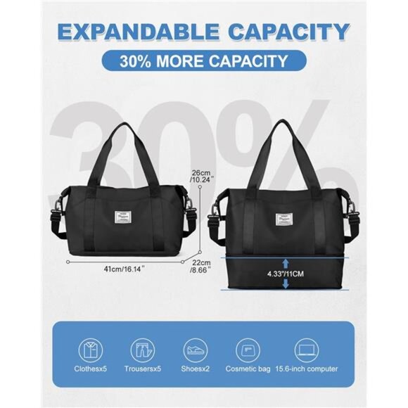 Travel Duffel Bag Women Sports Gym Tote Shoulder Weekender Overnight Large Bag - Picture 3 of 7